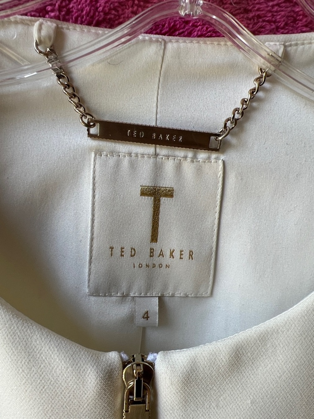 Ted Baker Ivory Zip-Front Women's Blazer - Picture 2 of 10